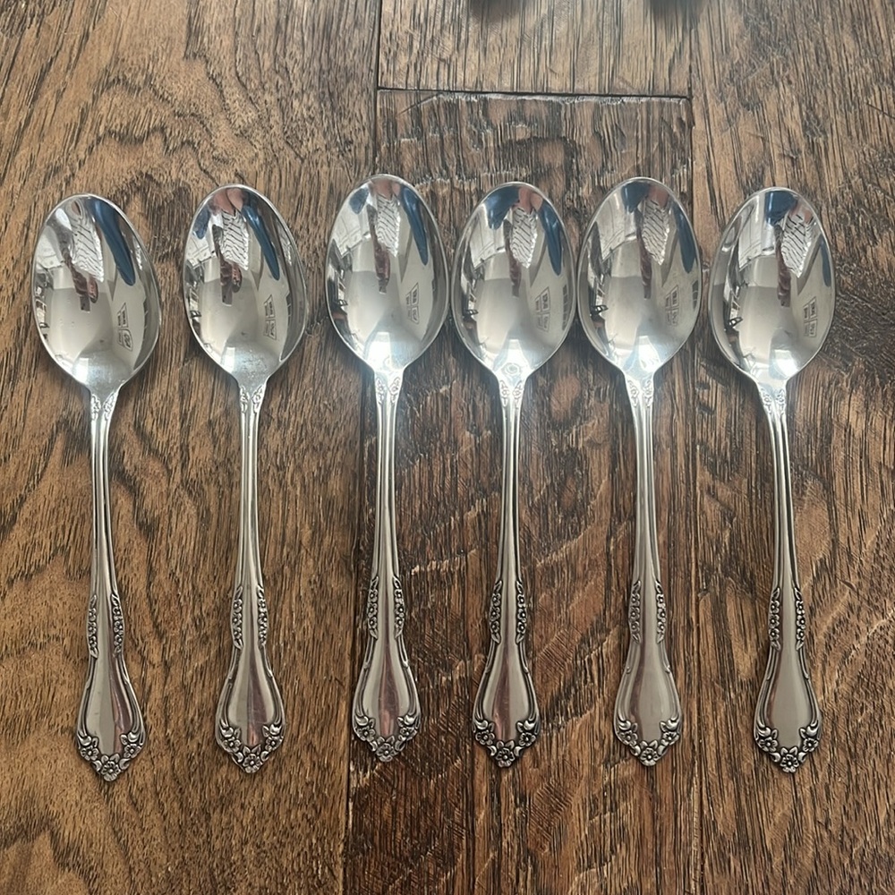 Oneida Deluxe MANSFIELD Stainless  Spoons (6)